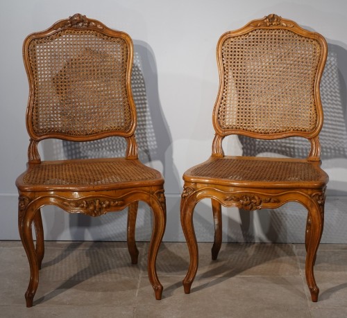 Ensemble de six chaises cannées, Nogaret à Lyon XVIIIe siècle - Gérardin et Cie