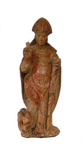Saint Nicolas en pierre calcaire du XVIe siècle