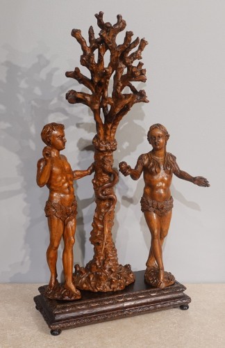 Sculpture ''Adam et Ève'' XVIe siècle – Allemagne du Sud - Sculpture Style Renaissance