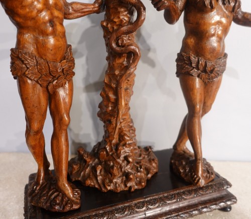 Antiquités - Sculpture ''Adam et Ève'' XVIe siècle – Allemagne du Sud