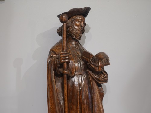 Moyen Âge - Statue Saint Jacques du XVe siècle Bourgogne