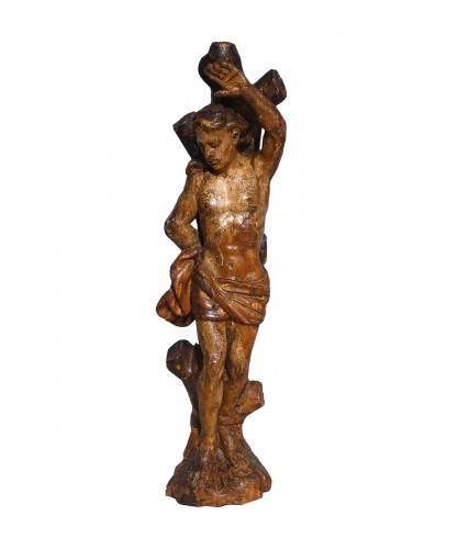 Saint Sébastien en bois polychrome du XVIIe siècle