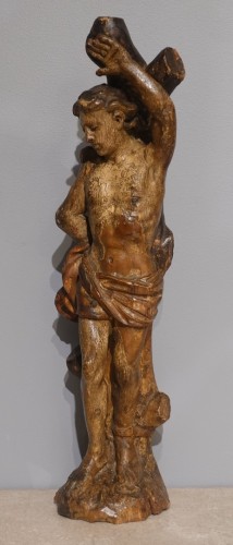 Sculpture Sculpture en Bois - Saint Sébastien en bois polychrome du XVIIe siècle
