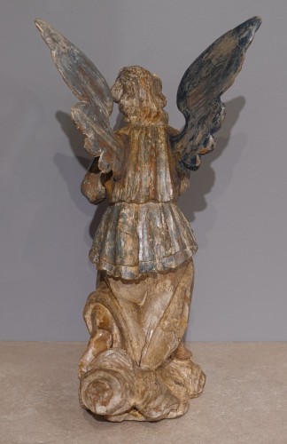 Louis XV - Paire d'anges polychrome, Italie XVIIIe siècle