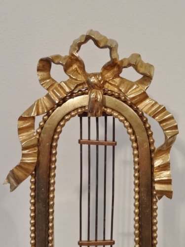 Horlogerie Pendule - Pendule lyre en bronze doré