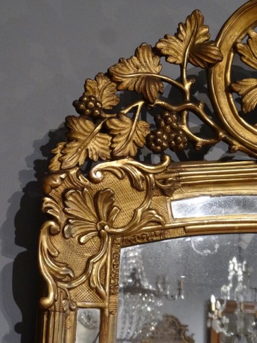 Miroirs, Trumeaux  - Miroir Régence à parcloses en bois d'époque XVIIIe siècle