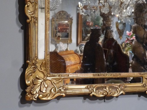 XVIIIe siècle - Miroir Régence à parcloses en bois d'époque XVIIIe siècle