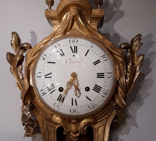Horlogerie Cartel - Cartel d'applique Louis XVI signé de l'horloger "Cronier à Paris"