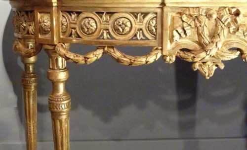 Console Louis XVI en bois doré - Mobilier Style Louis XVI