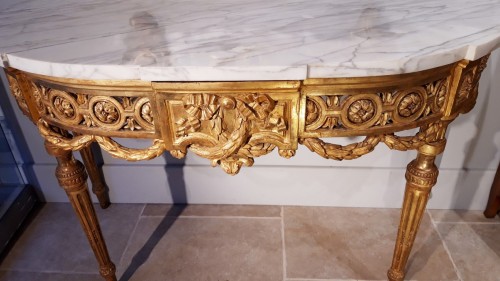 Antiquités - Console Louis XVI en bois doré