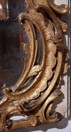 Grand trumeau Louis XV en bois doré d'époque XVIIIe - Louis XV