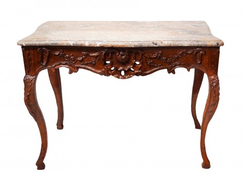 Table à gibier Régence en chêne sculpté d'époque XVIIIe