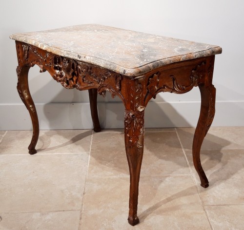Mobilier Console - Table à gibier Régence en chêne sculpté d'époque XVIIIe