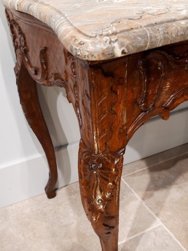 Table à gibier Régence en chêne sculpté d'époque XVIIIe - Régence