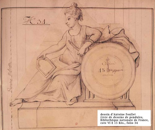 Antiquités - Pendule Louis XVI « Allégorie de la Prudence » signée Buzot