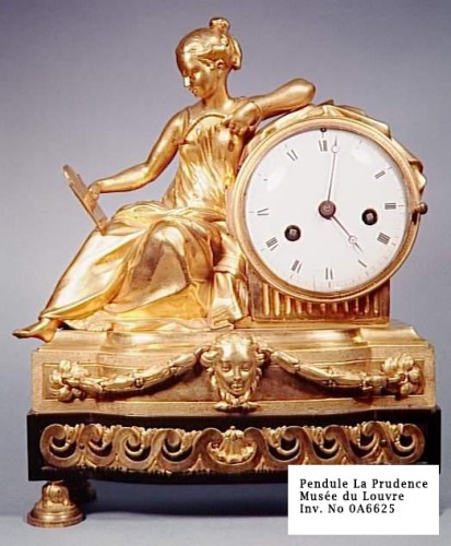 Antiquités - Pendule Louis XVI « Allégorie de la Prudence » signée Buzot