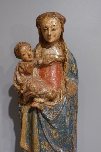 Sculpture Sculpture en Bois - Vierge à l'Enfant dite «Poupée de Malines» circa 1500-1520