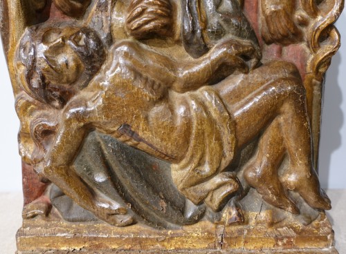 Renaissance - « Pietà » en bois polychrome du XVIe siècle