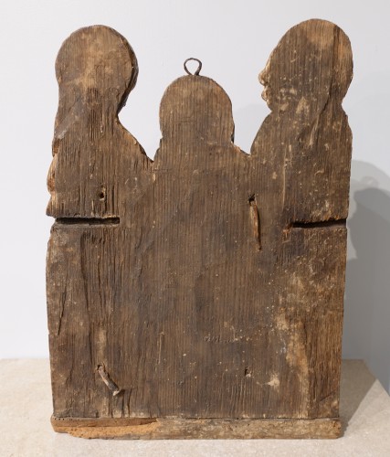 Antiquités - « Pietà » en bois polychrome du XVIe siècle