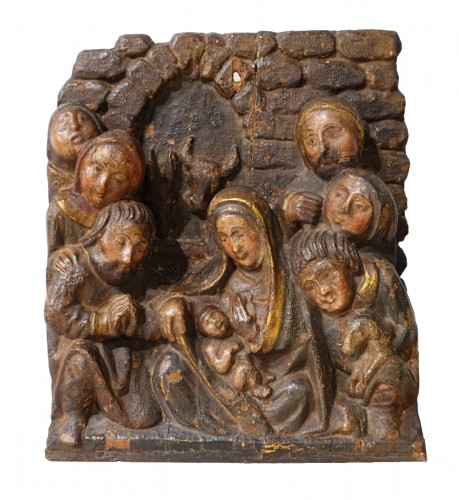 Nativité en bois polychrome, Espagne XVIe siècle