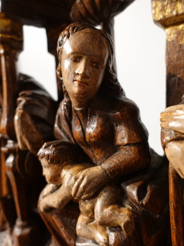 Sculpture Sculpture en Bois - Nativité en bois polychrome début du XVIe siècle