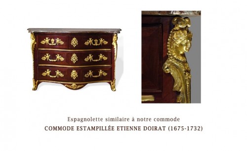 Commode Régence en placage de palissandre d'époque début XVIIIe - Mobilier Style Régence