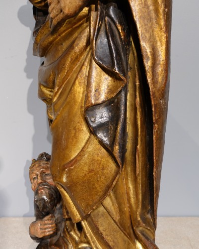 Antiquités - Sainte Catherine en bois sculpté doré polychrome circa 1520-1530