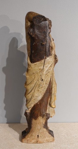 Saint Sébastien en bois sculpté polychrome circa 1600 - Sculpture Style Louis XIV