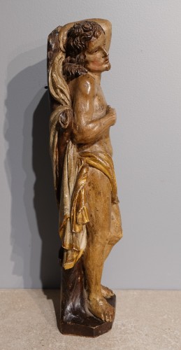 Saint Sébastien en bois sculpté polychrome circa 1600 - Gérardin et Cie