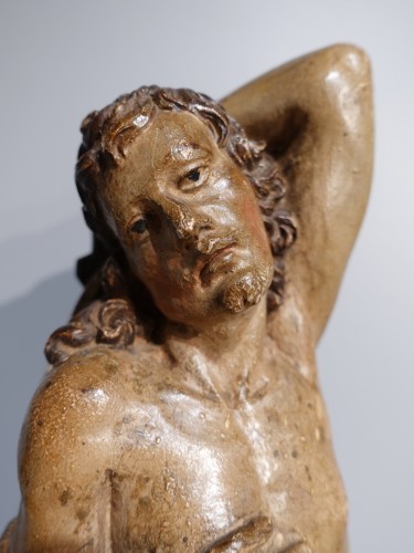 Saint Sébastien en bois sculpté polychrome circa 1600 - Louis XIV