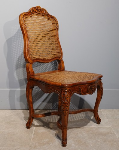 Paire de chaises Louis XV cannées, estampillées “Gourdin” - Sièges Style Louis XV