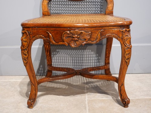 Louis XV - Paire de chaises Louis XV cannées, estampillées “Gourdin”