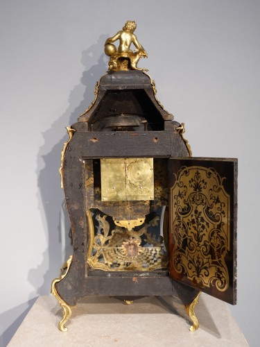Horlogerie Cartel - Cartel d'applique Louis XV en marqueterie Boulle signé « Saint Martin à Paris »