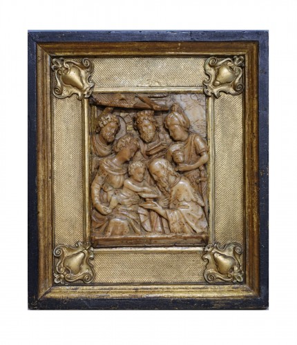 Plaque en albâtre de Malines, par Gillis Neins, « L'adoration des Mages » XVIIe