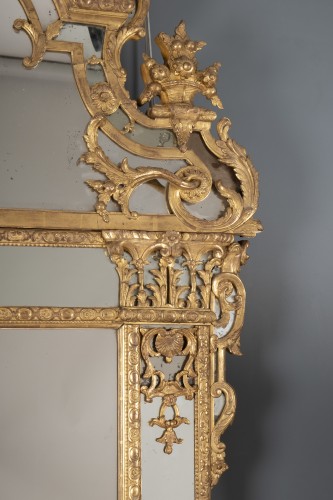 Grand miroir d'époque Régence à parecloses - Régence