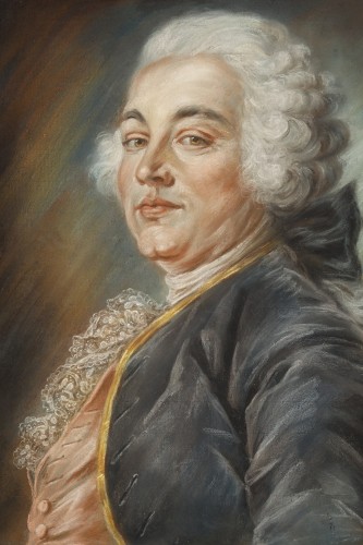 Tableaux et dessins Dessin, Aquarelle & Pastel - Portrait d'un Comte signé et daté Perroneau pxt 1753