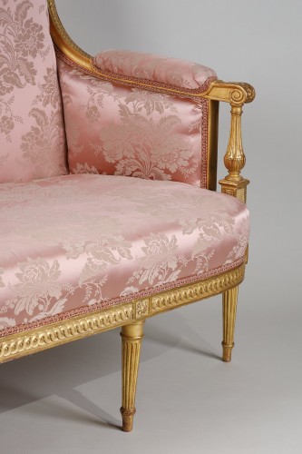 XVIIIe siècle - Salon d'époque Louis XVI en bois doré