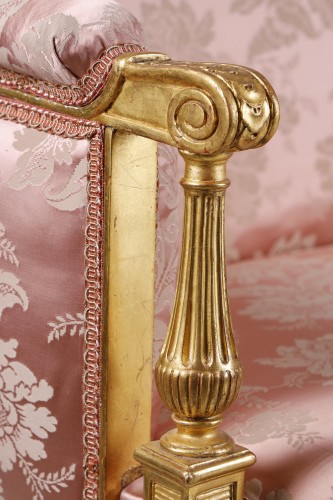 Antiquités - Salon d'époque Louis XVI en bois doré