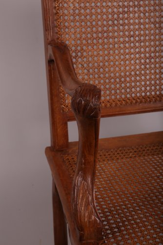 Antiquités - Suite de 4 fauteuils cannés d'époque Régence