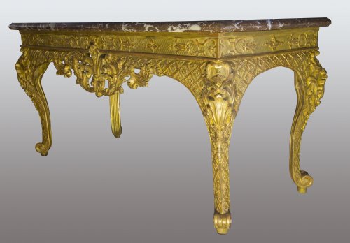 Régence - Table à gibier en bois doré d'époque Régence