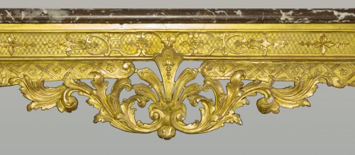 Antiquités - Table à gibier en bois doré d'époque Régence