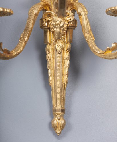 Paire d'appliques en bronze doré - Galerie Gilles Linossier