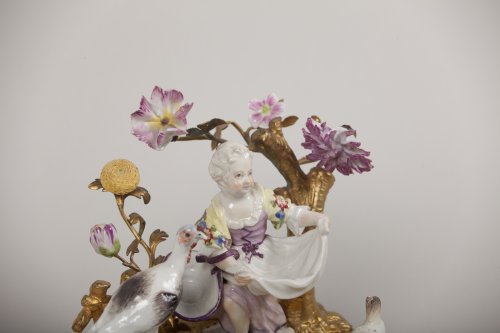 Groupe en porcelaine polychrome de Meissen - Galerie Gilles Linossier