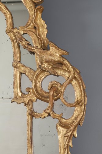 Miroir d’époque Régence en bois doré aux chimères - Galerie Gilles Linossier