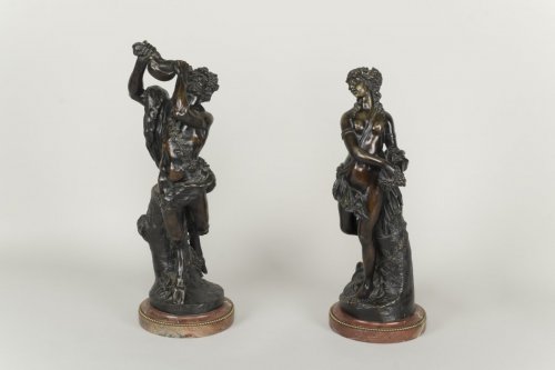  - Statuettes en bronze de Bacchus et d'une Bacchante