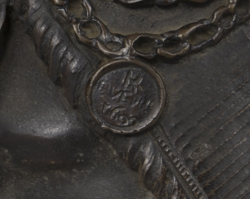 XIXe siècle - Petit buste en bronze représentant Tourville d'époque XVIIIe