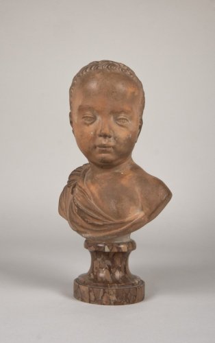 XIXe siècle - Buste en terre cuite d'après Houdon