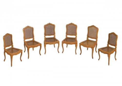 Suite de chaises cannées d'époque Louis XV 