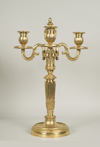 Paire de candélabres Louis XVI - Galerie Gilles Linossier