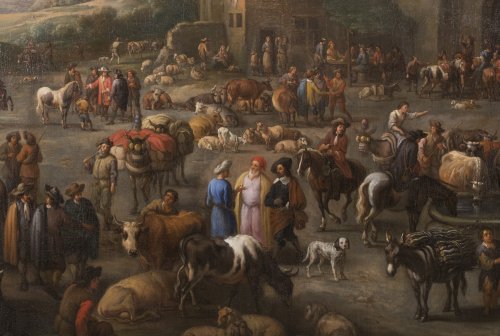 Tableaux et dessins Tableaux XVIIIe siècle - Scène de marché - Peeter van Bredael (1629-1719)
